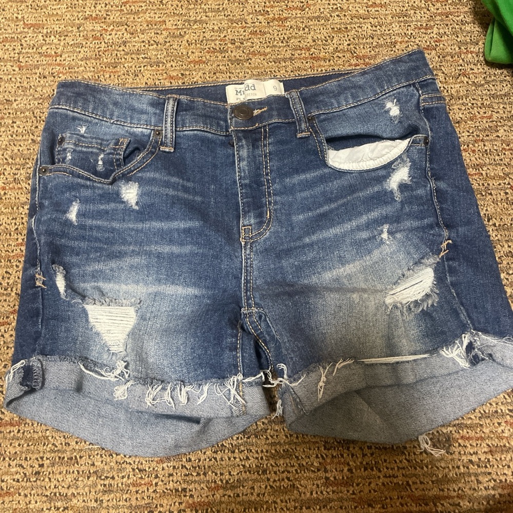 Aeropostale Women's Ripped Blue Jean Shorts